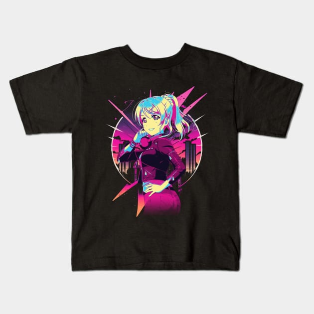 Aqours' Radiant Resonance Love! Gear Kids T-Shirt by Tosik Art1